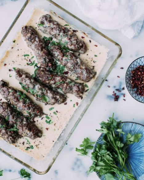 Kafta with tahini sauce